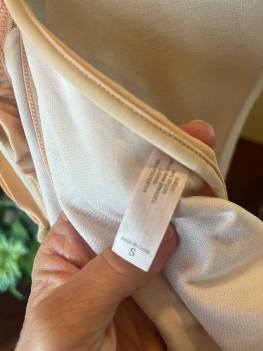 Beige Neutral Apricot Ruffled String Bikini - Picture 8 of 8